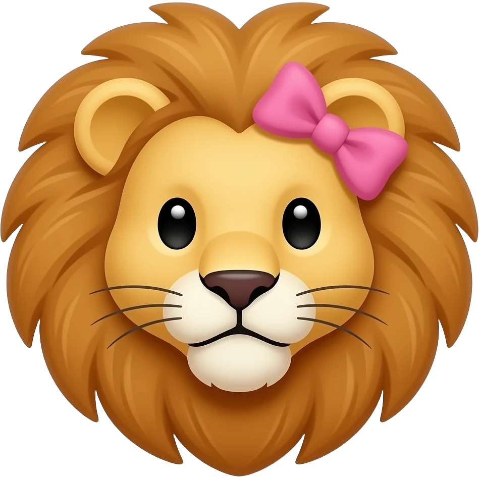 lion face with hairbow emoji