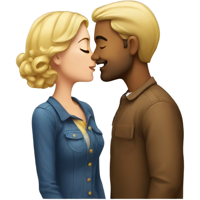 a man kiss a woman emoji