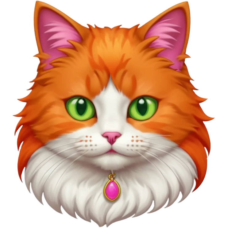 cat with red necklaced half body emoji
