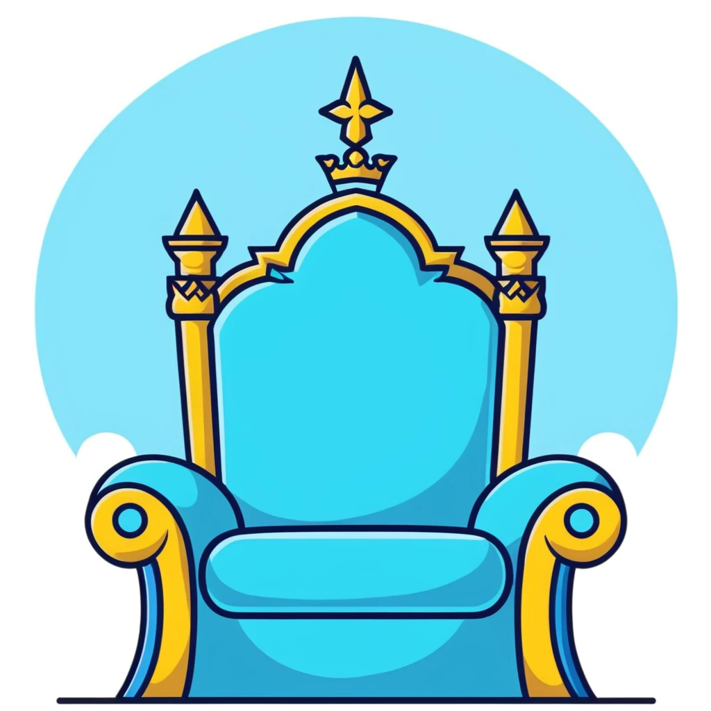 A magnificent throne surrounded by clouds in the sky emoji