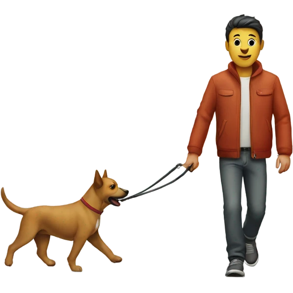 Dog walking human  emoji