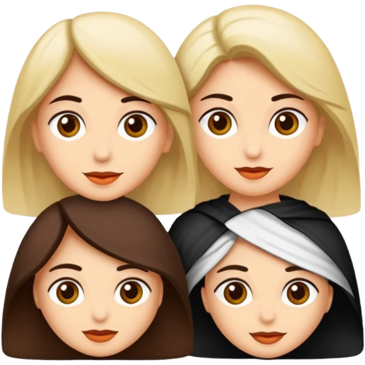 Çok güzel bir sarışın kadın saçları düz uzun kıyafeti beyaz göz rengi kahverengi emoji