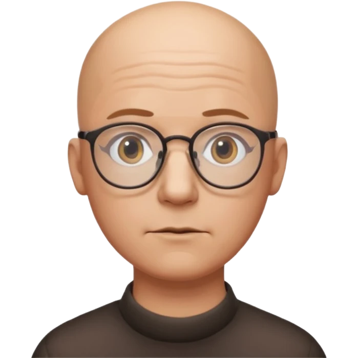 bald man with glasses, thinking, math symbols floating above his head emoji