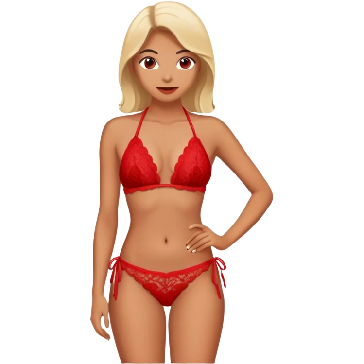 ultra realistic red lace bikini emoji