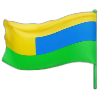 Drapeau bleu vert jaune couleur l’une au dessus de l’autre emoji
