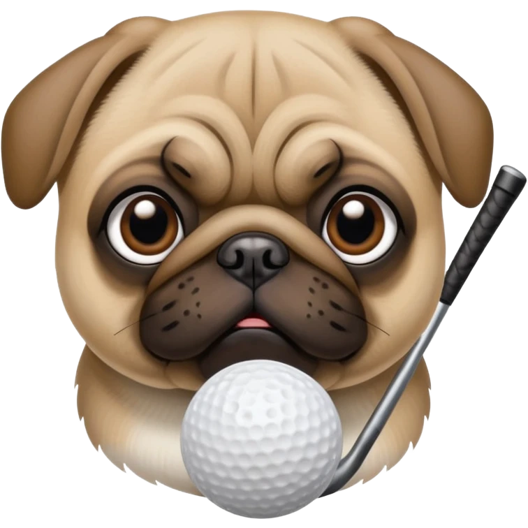 Golfing pug emoji
