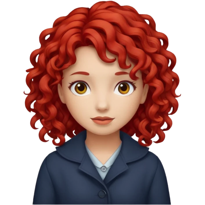 girl red hair curly emoji