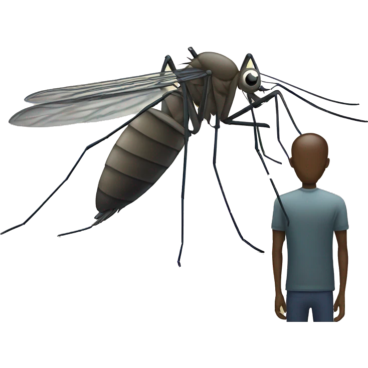 A mosquito sits on a man  emoji