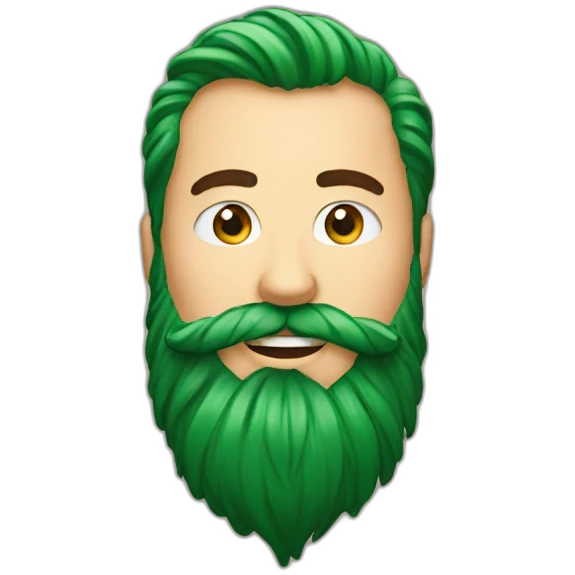 The beard is made from a Christmas tree emoji