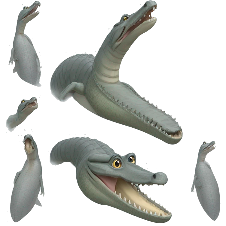 Grey Indian Gharial with very long and straight mouth emoji