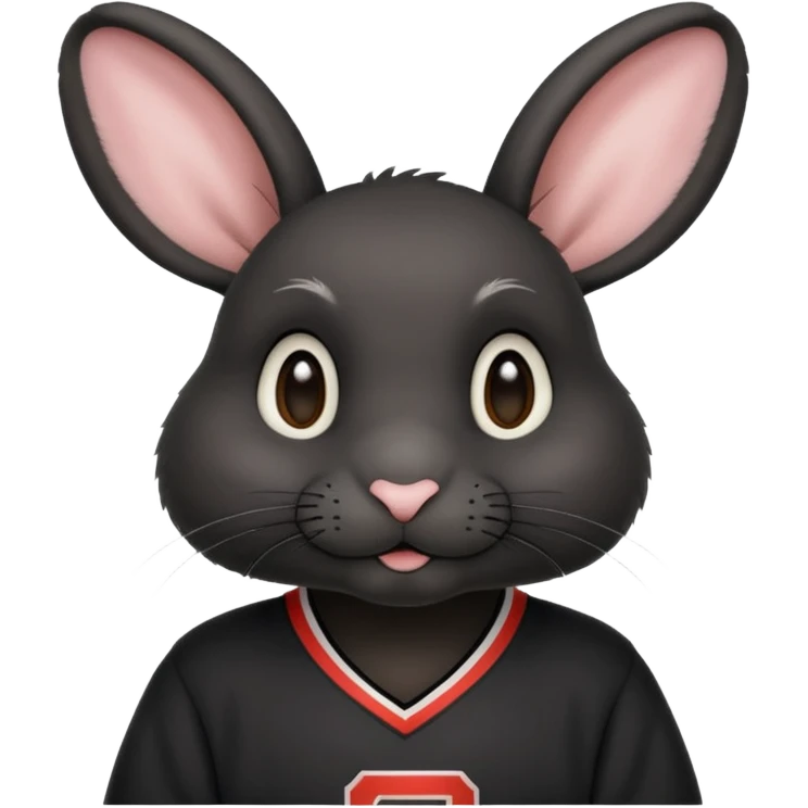 black rabbit with jersey emoji