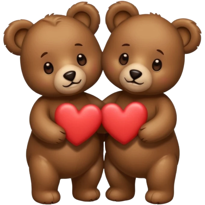 Dos osos con corazones emoji