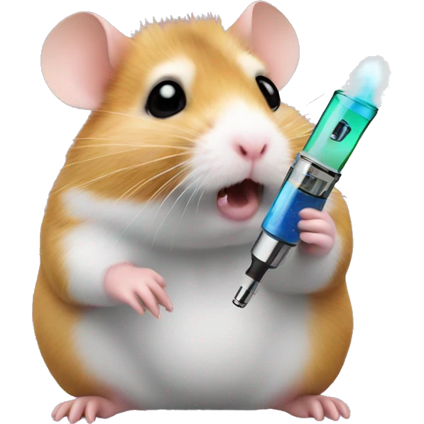 hamster holding vape emoji