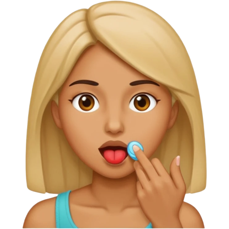 Woman giving oral head emoji