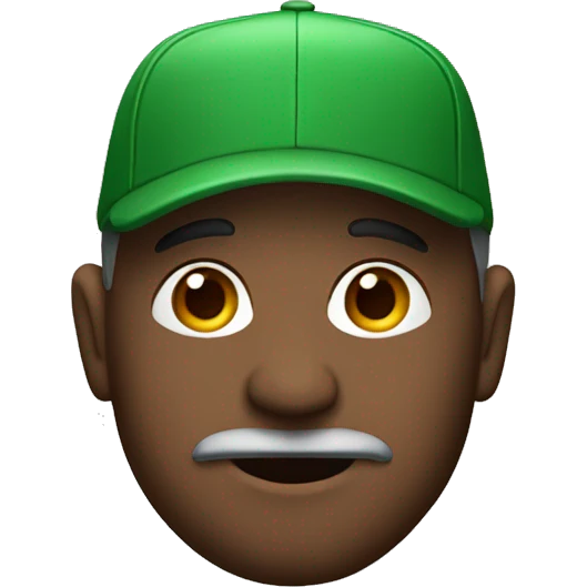 Hombre con arito en la oreja y gorra verde emoji