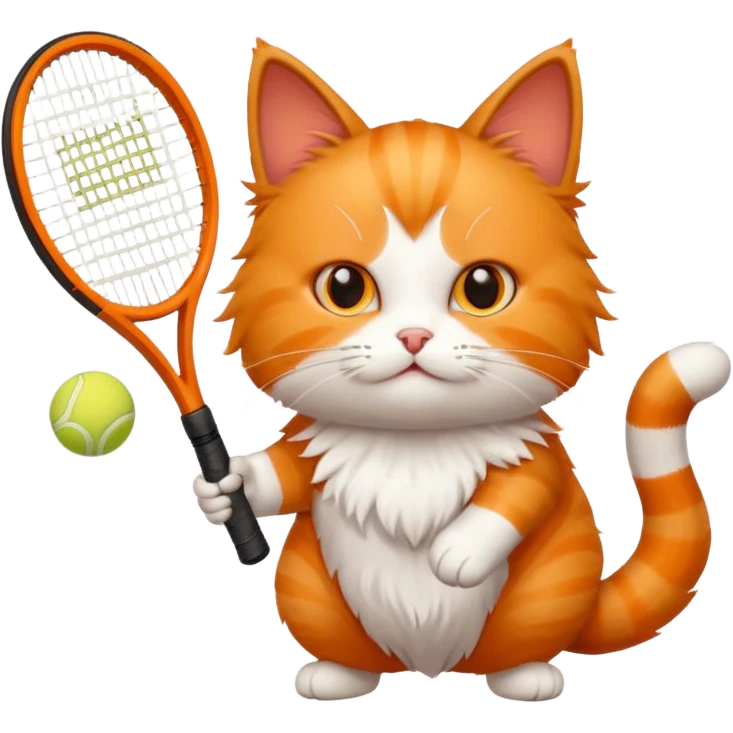 cat playing tennis emoji