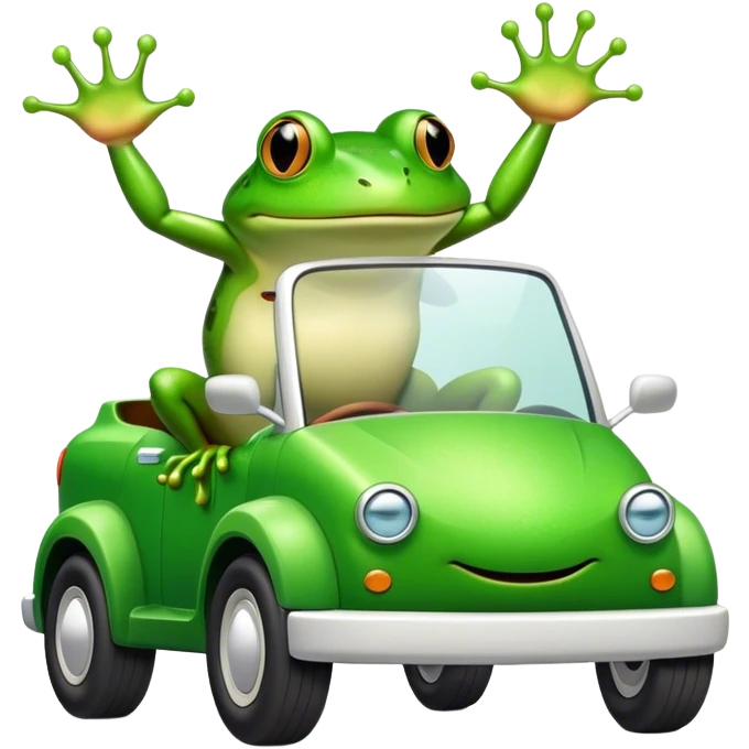 Frog driving a white Tesla truck  emoji