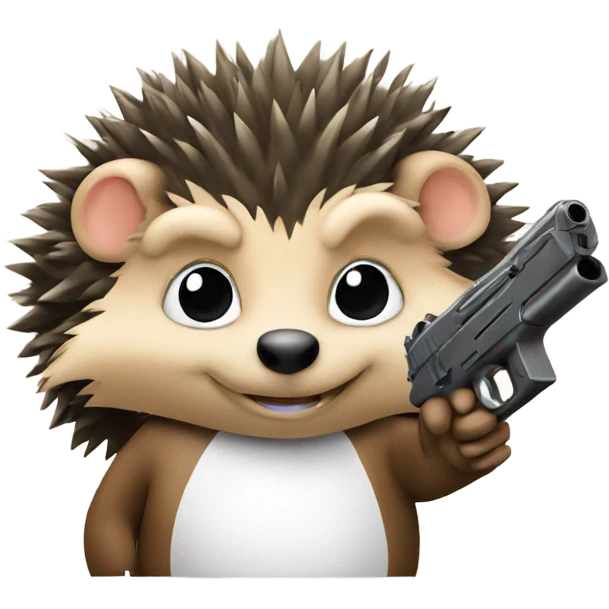 A hedgehog with a gun emoji