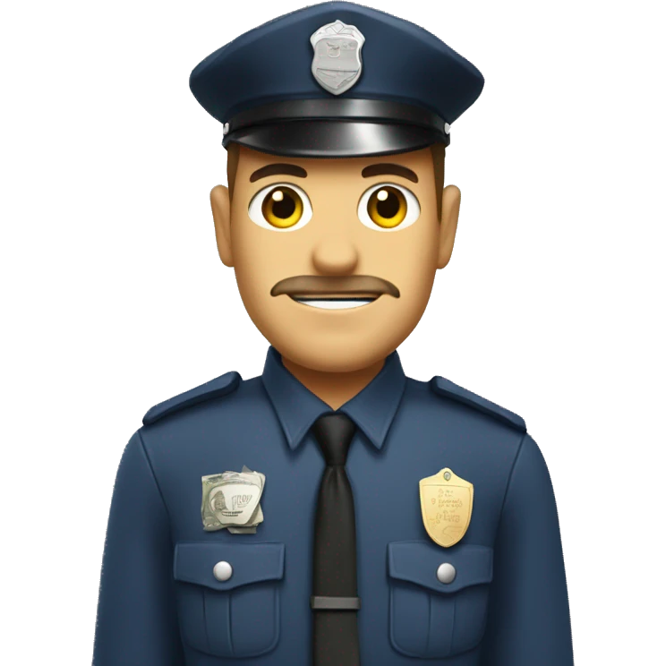 policeman with theft emoji