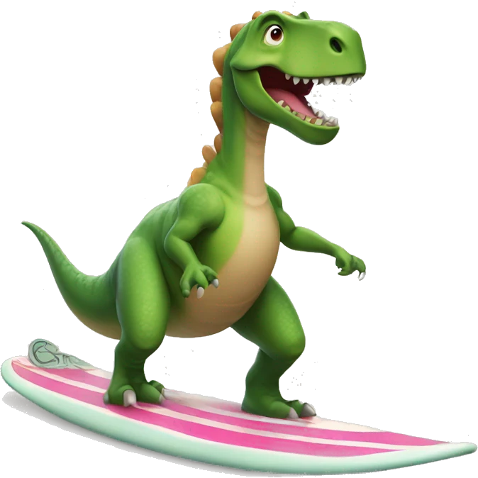 dinosaur on a surfboard emoji
