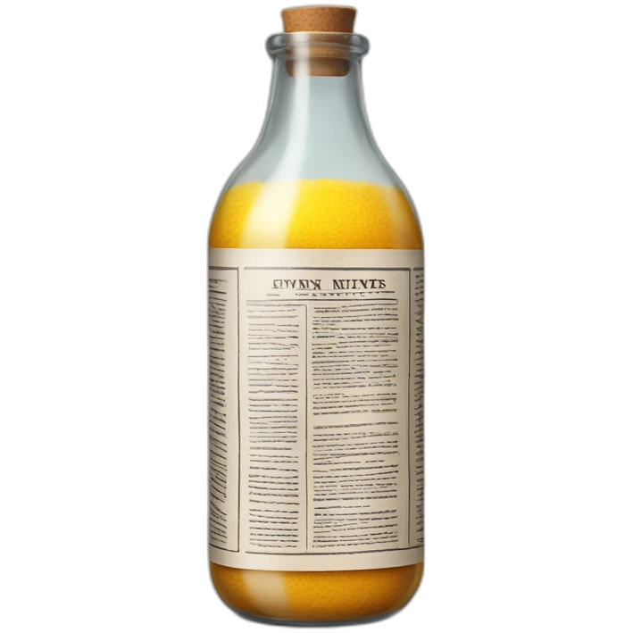 Newspaper in a bottle emoji