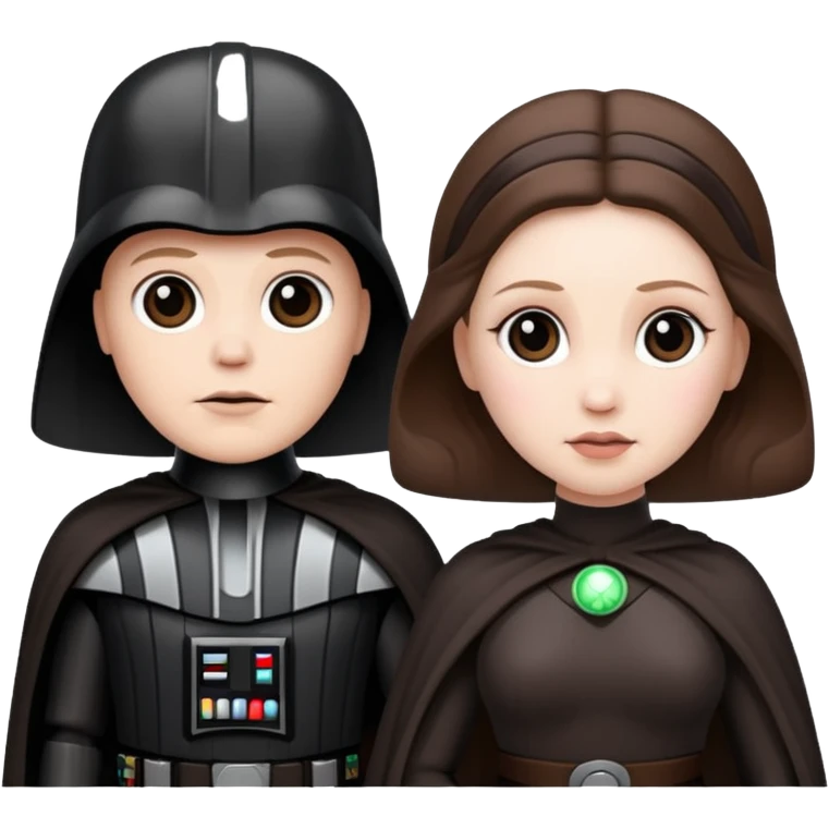 Darth Vader and Princess Leia light savers crossing emoji