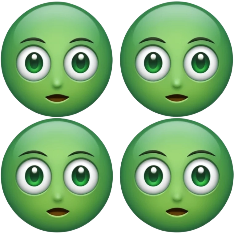 make two emoji eyes, and make the eyes green emoji