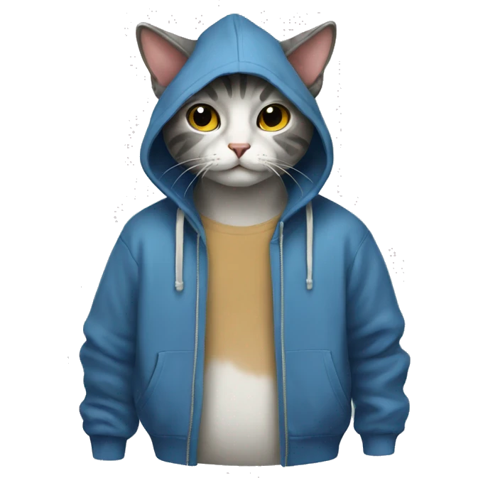 Cat wearing hoody emoji
