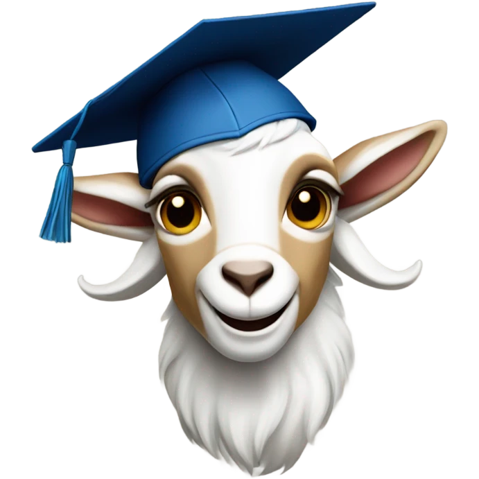 smirking goat with graduation hat emoji
