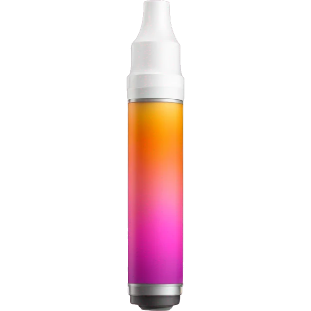 Pink and orange gradient vape with white tip emoji