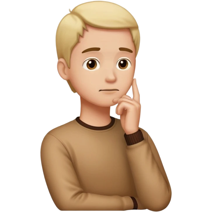 person standing hand on chin thinking emoji