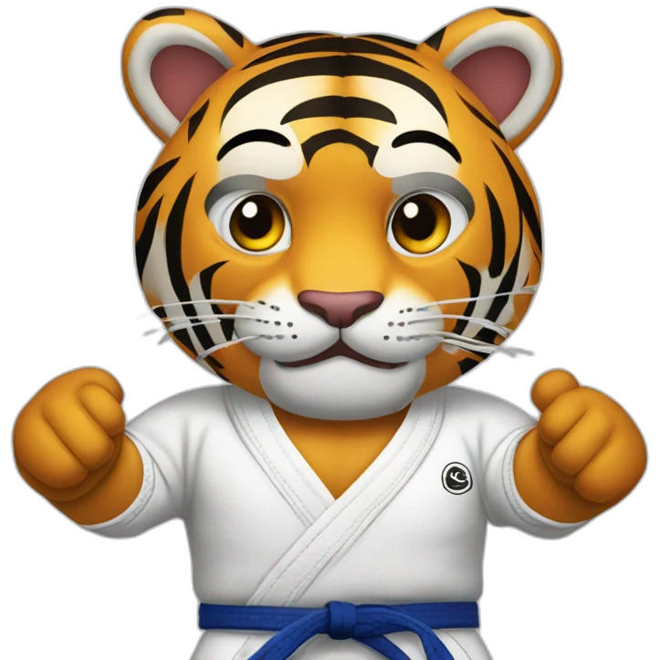 Tiger jiu jitsu with his arms crossed emoji