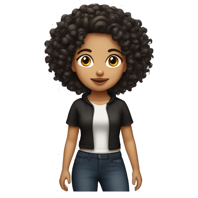Mexican girl curly hair emoji