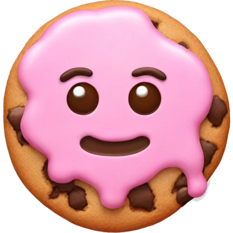 Cookie with pink frosting  emoji