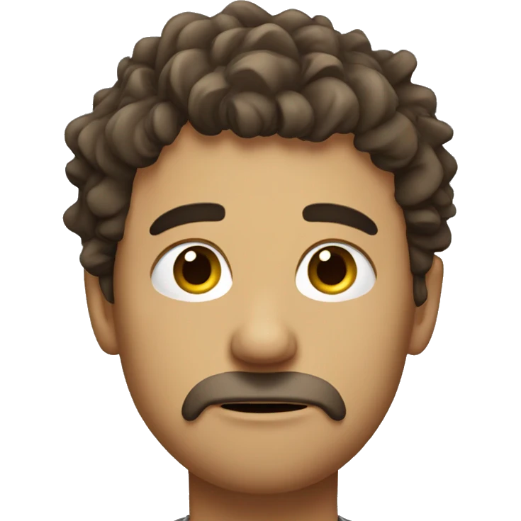 Sad man with stubble and messy hair. emoji