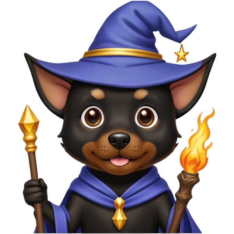 black dog Wizard emoji