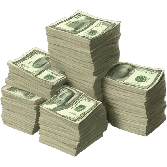 Stack of $100 bills emoji
