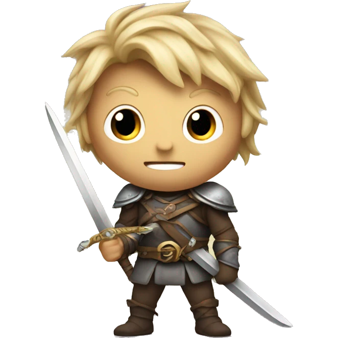 fantasythemed emoji with sword and sh emoji