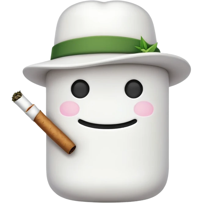 marshmallow gangster character smoking weed emoji