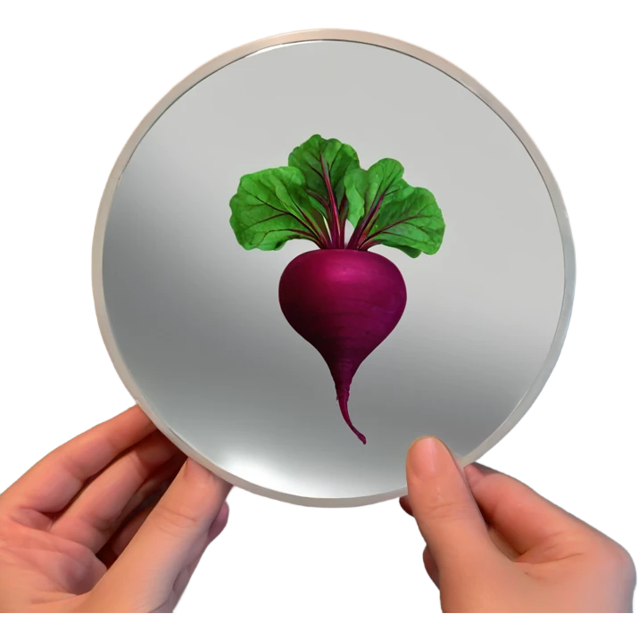 beetroot with mirror in hand emoji