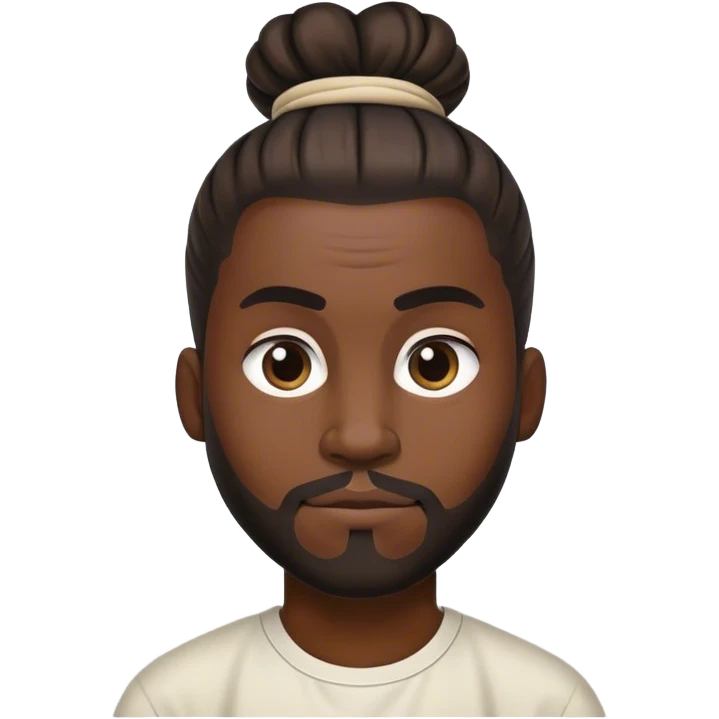 Chopped black guy with man bun emoji