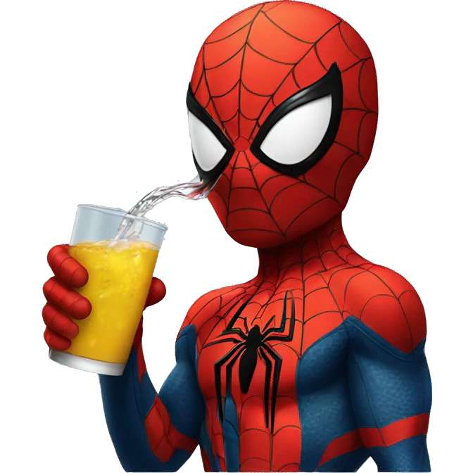 spiderman drinking emoji