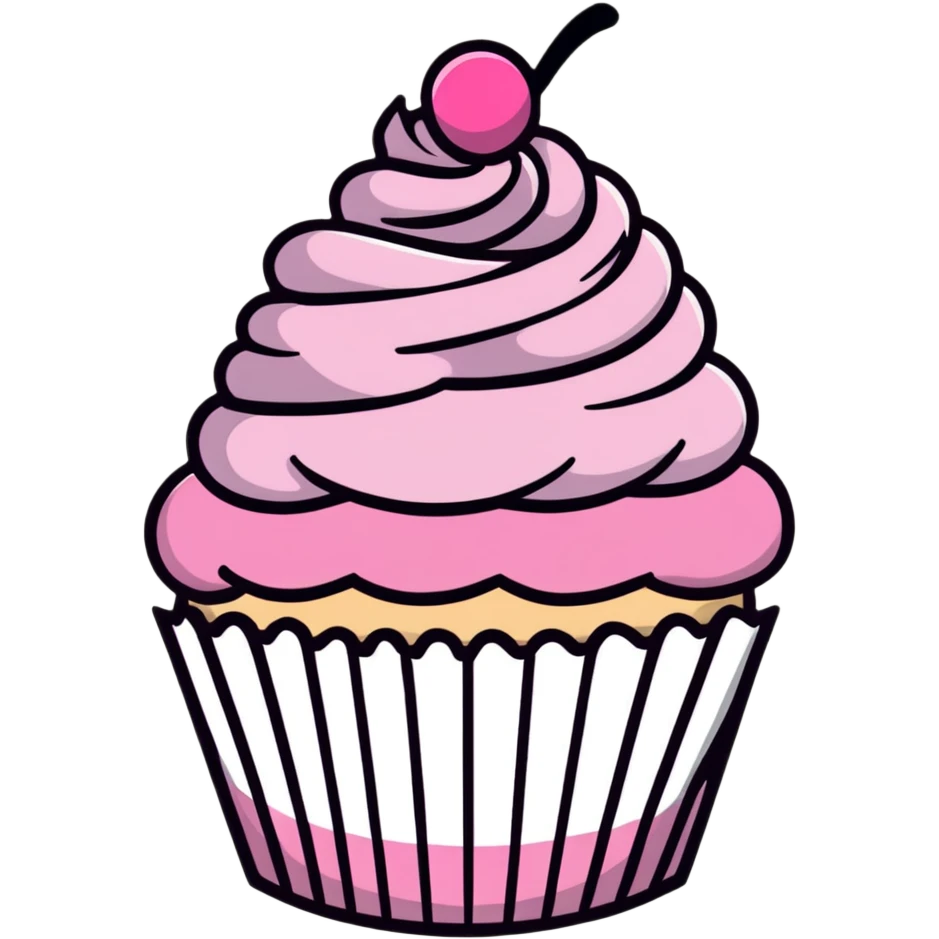 cupcake with pink icing emoji