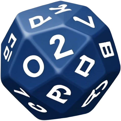 a navy blue d12 emoji