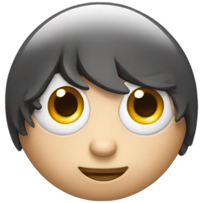 3d sphere with a cartoon confident skin texture with big beautiful eyes emoji