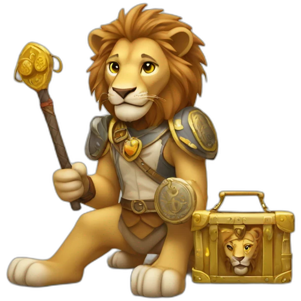 lion treasure hunter with Title "Team SI YU" emoji
