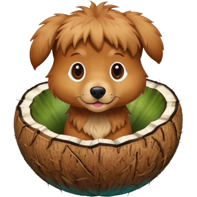 dog in a coconut emoji