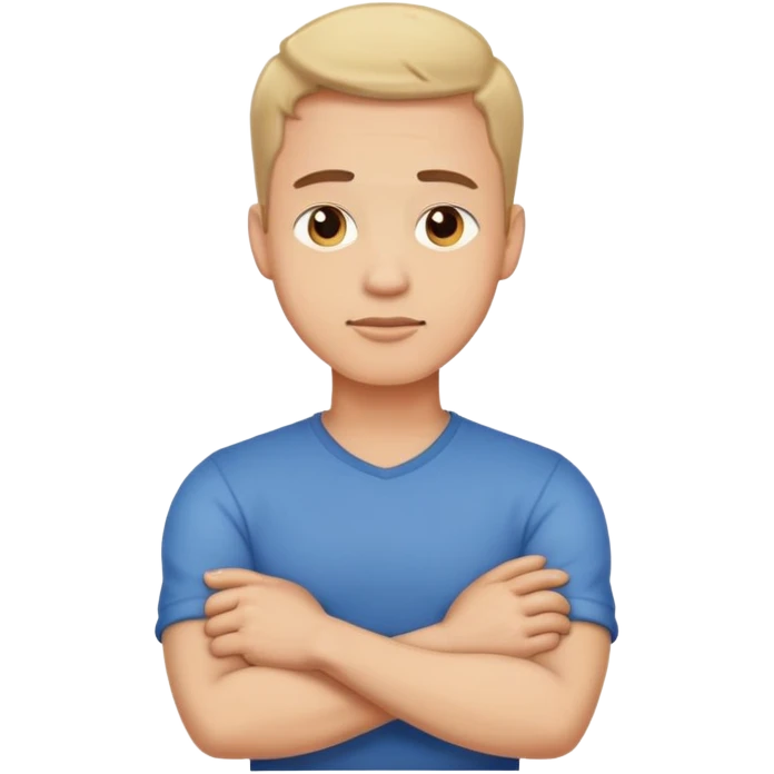 Arms crossed holding neck guy emoji