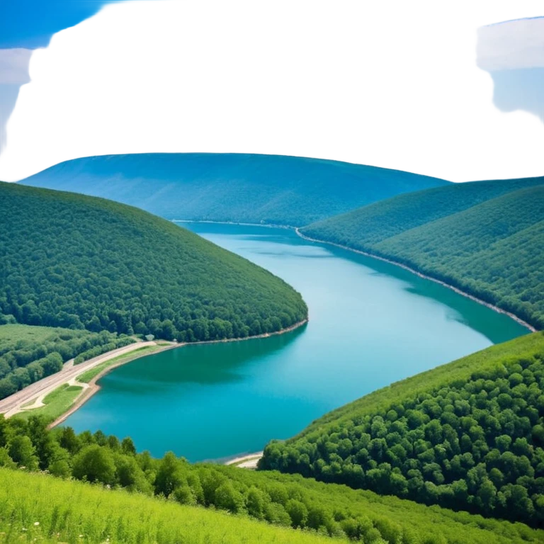 Зелено-синее полотно с красным колесом в середине emoji