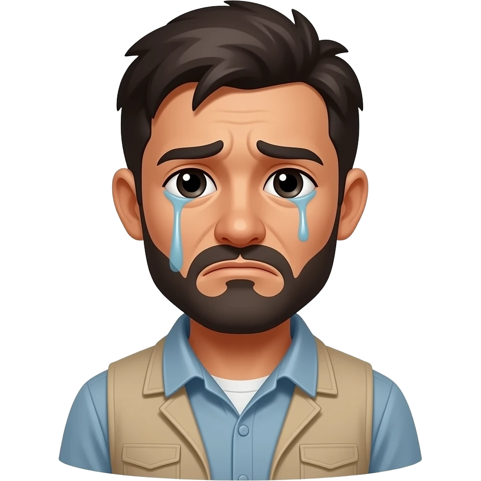 poor migrant man unhappy emoji